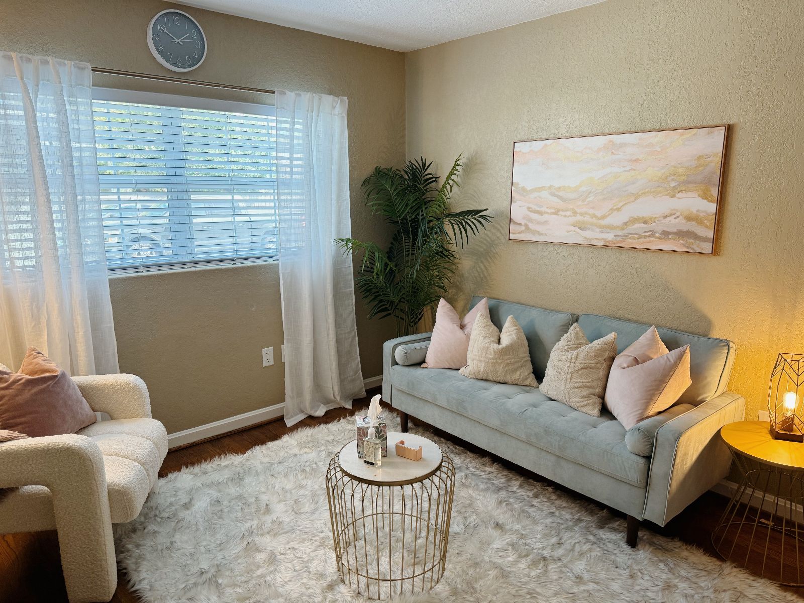 Abby Husty's counseling office at Orlando Thrive Therapy, offering a supportive space for therapy in Orlando.