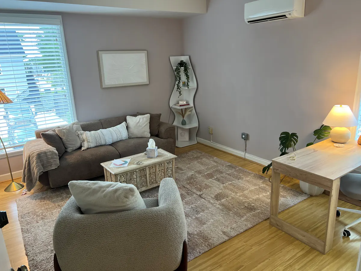 Debra Polodna's counseling office at Orlando Thrive Therapy in Winter Park, a calm and supportive space for therapy