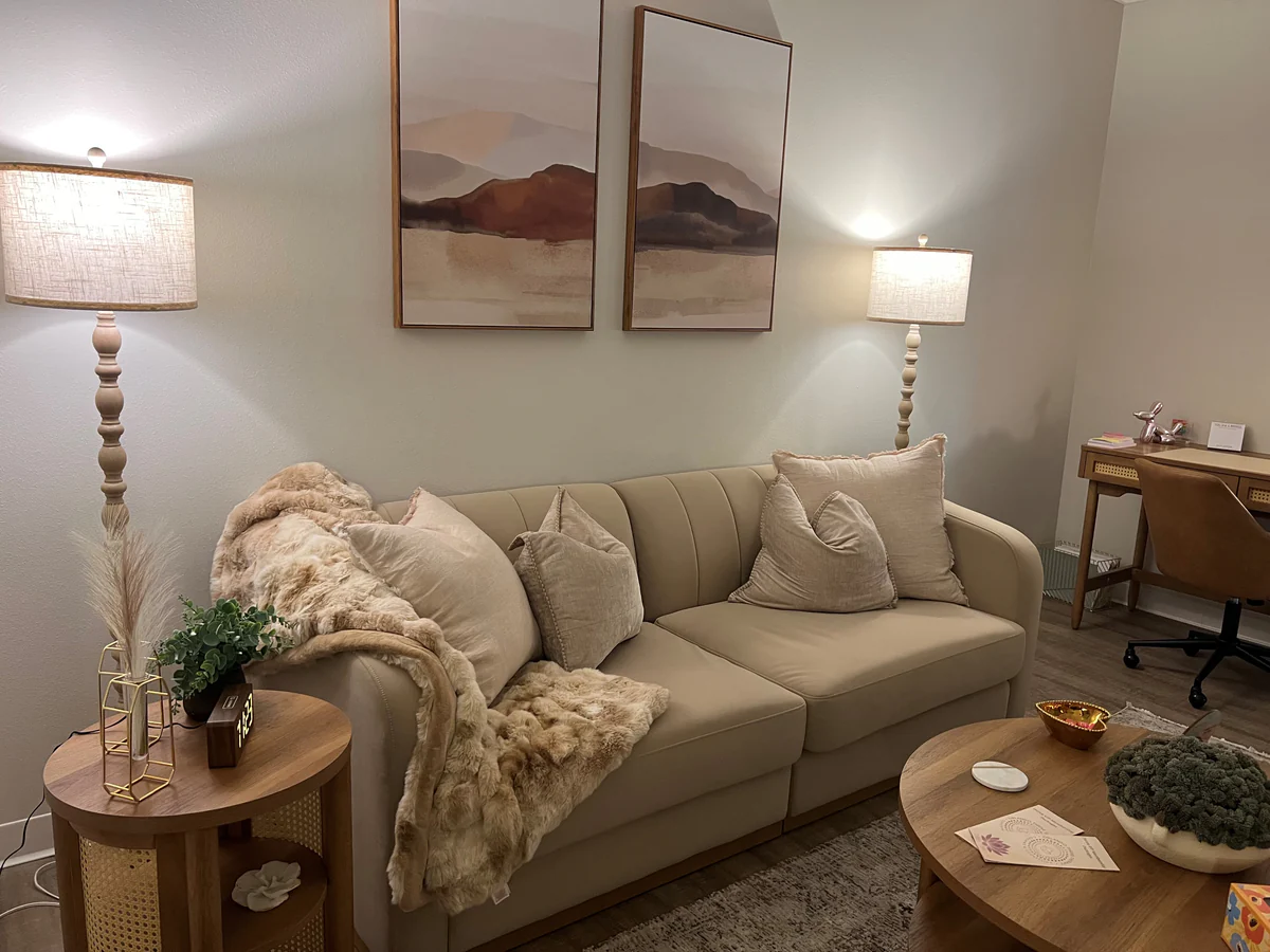 Lorenza Rodriguez's counseling office at Orlando Thrive Therapy, offering a private space for therapy sessions.