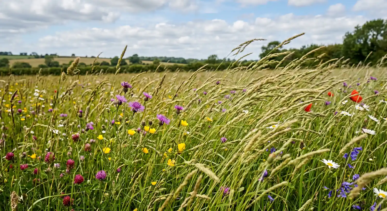 A calm wildflower field in nature, representing the shift from 'fight or flight' to a state of peace through trauma-informed EMDR treatment.